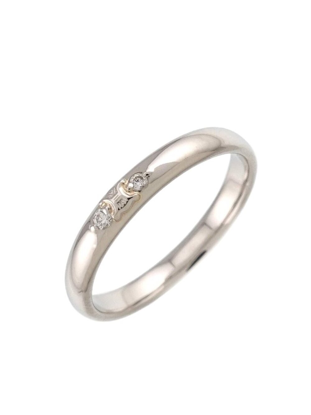 Celine Macadam Ring Diamond Pt Platinum 18k YG Yellow Gold